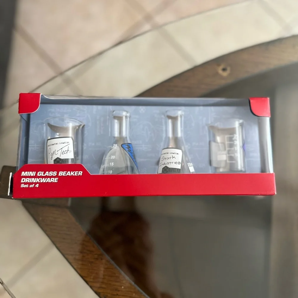 Avengers Marvel Beaker Shot Glass Set Vibranium Uru Palladium Pym Particles
